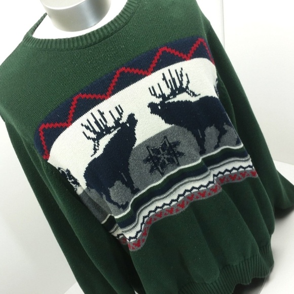Levis Dockers Sweater Retro Crew Moose Elk 90s - Picture 1 of 4